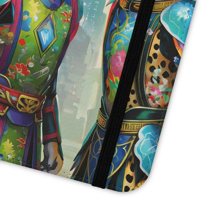 🐆🦜 Cybernetic Duets Flip Case – Neon Elegance & Digital Harmony