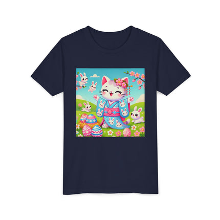 Springtime Kitten’s Easter Joy Youth Short Sleeve Tee