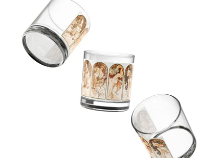 The Seasons by Alphonse Maria Mucha Rocks Glass, 10oz