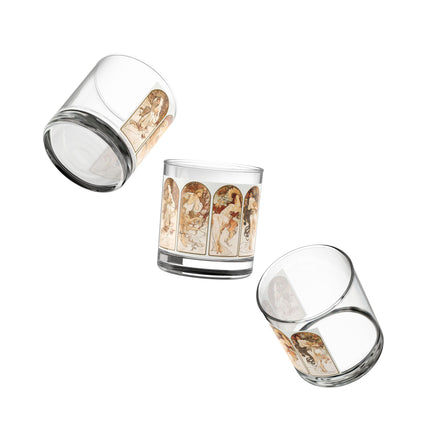 The Seasons by Alphonse Maria Mucha Rocks Glass, 10oz