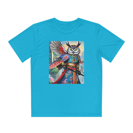 Cyberpunk Samurai Owl Youth Competitor Tee