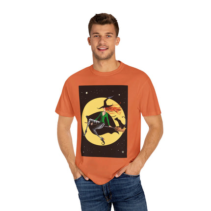 A Witch’s Moonlit Flight Unisex Garment-Dyed T-shirt