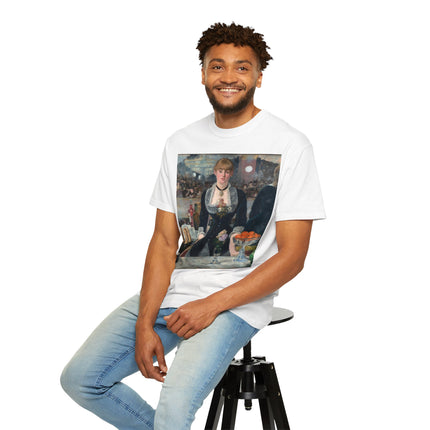 A Bar at the Folies-Bergère by Edouard Manet Unisex Garment-Dyed T-shirt