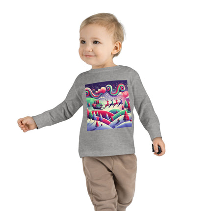 Festive Reindeer Flight Toddler Long Sleeve Tee
