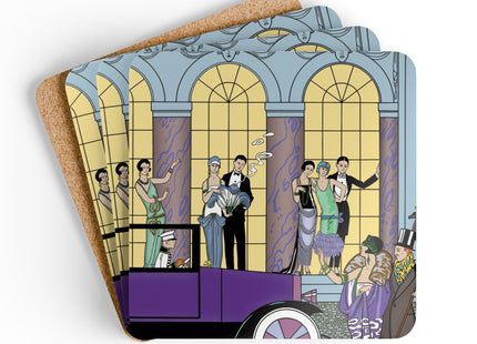 Au Revoir by George Barbier Corkwood Coaster Set
