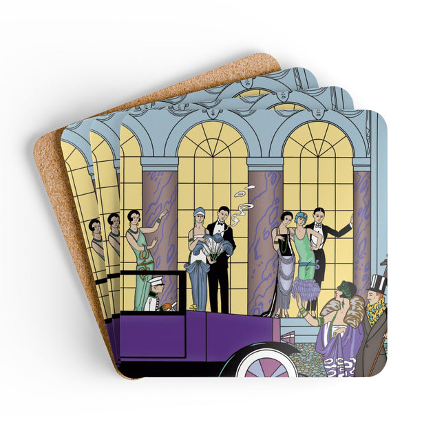 Au Revoir by George Barbier Corkwood Coaster Set
