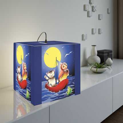 Embarking on a Moonlit Journey Light Cube Lamp