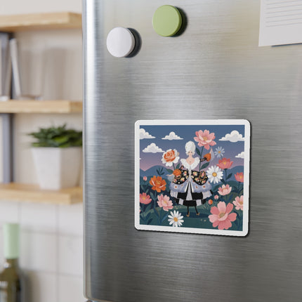 🌸🎀 The Grand Floral Promenade Die-Cut Magnets – Art Deco Fashion Fantasy