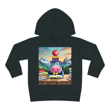 Hippos Hit the Books Toddler Pullover Fleece Hoodie
