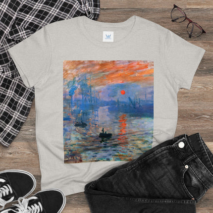 Sunrise by Claude Monet Women's Midweight Cotton Tee