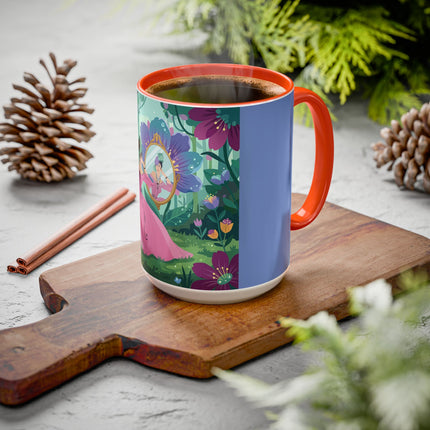 The Lady Of The Enchanted Mirror Colorful Mugs – Art Deco Botanical Elegance