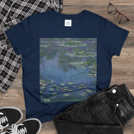 Water Lilies by Claude Monet Women's Midweight Cotton Tee