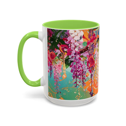 Golden Wisteria Elegance Colorful Mugs (11oz, 15oz)