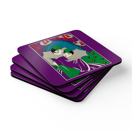 Two Pierrots Corkwood Coaster Set