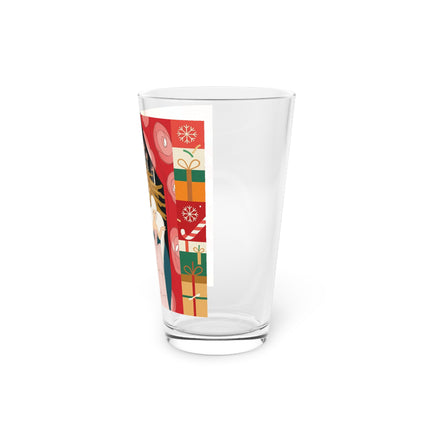 ❤️ The Lady Of The Candlelit Christmas Alcove Pint Glass – Art Deco Holiday Elegance