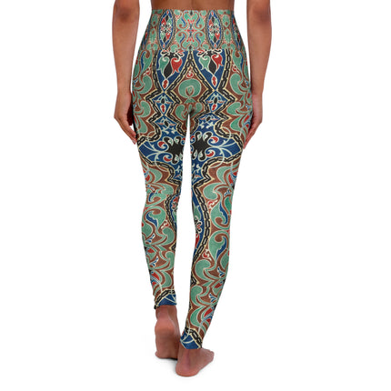 Arabian Ornament by Elizabeth A. Nedwill High Waisted Yoga Leggings (AOP)