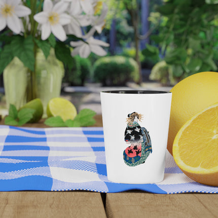Japanese Woman by Keisai Eisen Ceramic Shot Glass
