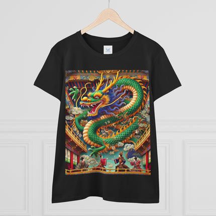Tibetan Dragon Over Kabuki Duel Cotton Tee