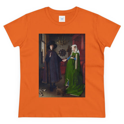 Arnolfini Portrait by Jan Van Eyck Women's Midweight Cotton Tee