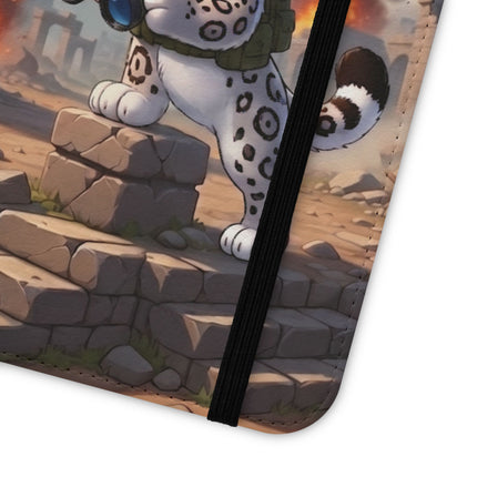 🐆🔭 The Snow Leopard Lookout Flip Case – Adventure, Curiosity & Fearless Style