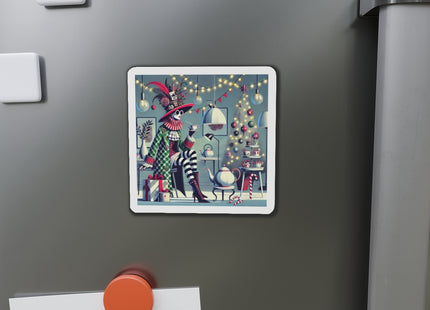 Whimsical Christmas Tea Party Die-Cut Magnets (5 Sizes)