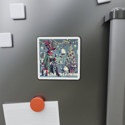 Whimsical Christmas Tea Party Die-Cut Magnets (5 Sizes)