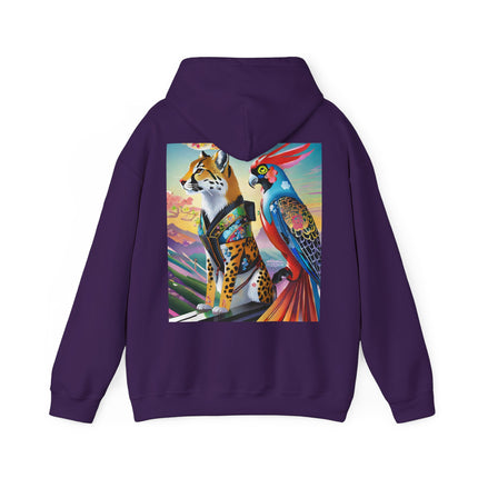 Cheetah and Parrot Cybernetic Duet – Heavy Blend™ Hooded Sweatshirt