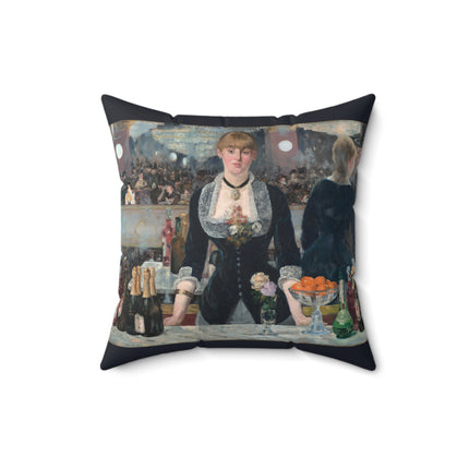 A Bar at the Folies-Bergère by Edouard Manet Spun Polyester Square Pillow