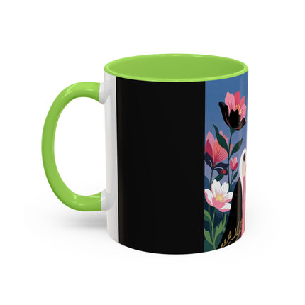 🌹🎄 The Lady Of The Candlelit Rose Tree Colorful Mug – Art Deco Christmas Garden