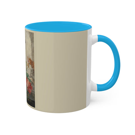 A Basket with Flowers by Herman Henstenburgh Colorful Mugs, 11oz