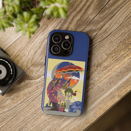 Parasol Sunset Geisha Phone Case – Elegant Twilight Grace