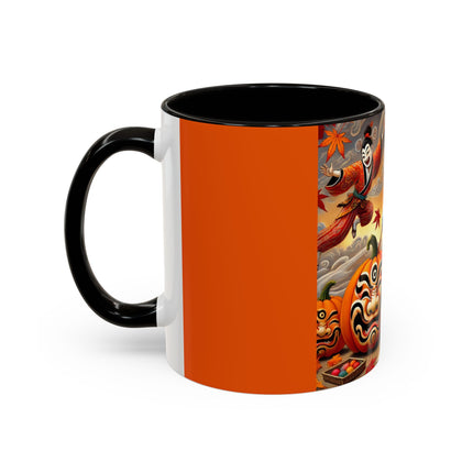 Halloween Rabbit’s Kabuki Jack-o’-Lanterns Colorful Mugs (11oz, 15oz)