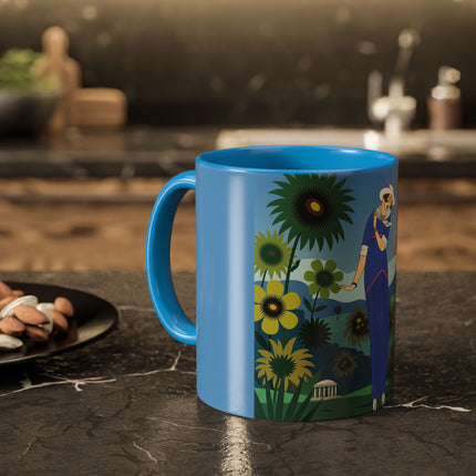 The Secret Language Of Flowers Colorful Mugs – Art Deco Botanical Elegance