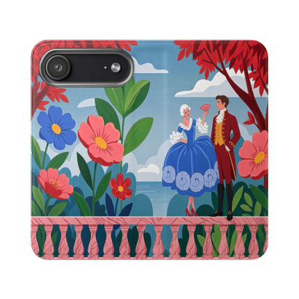 🌺🎭 The Grand Garden Courtship Flip Case – Art Deco Floral Romance