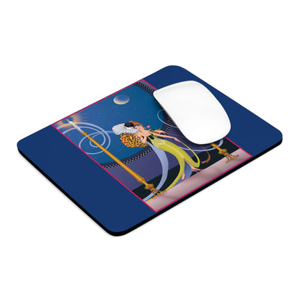 Smoke and Secrets: A Glamorous Encounter in Prohibition Mouse Pad, Round and Rectangle