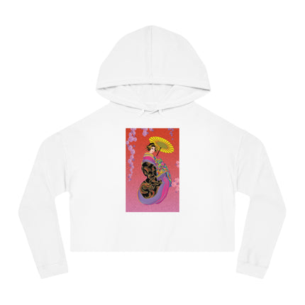 Enchanting Geisha Cropped Hooded Sweatshirt