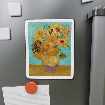 Vase with Twelve Sunflowers by Vincent Van Gogh Die-Cut Magnets (5 Sizes)