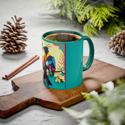 Curious Crow Colorful Mugs (11oz, 15oz)
