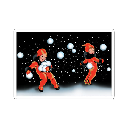 Festive Snowball Kiss-Cut Stickers (4 Sizes)