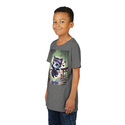 Moonlit Samurai Kitty Youth Short Sleeve Tee