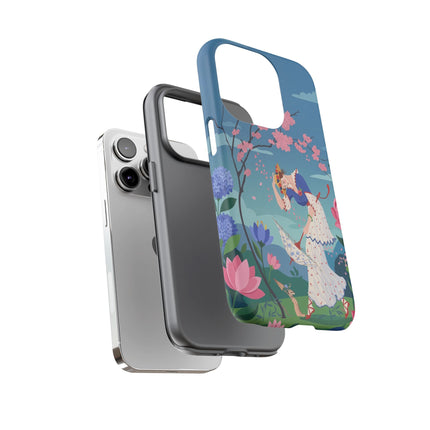 🌸☂️ The Lady Of The Falling Blossoms Phone Case – Art Deco Garden Whimsy