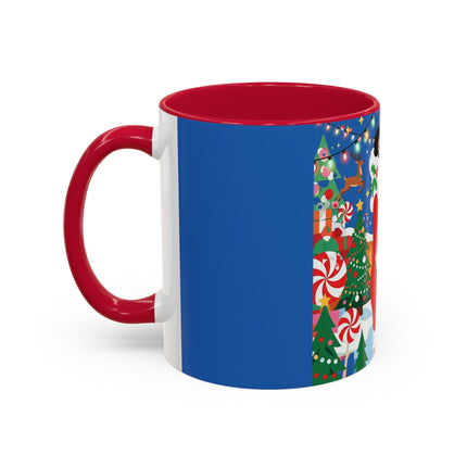 🦌🍬 The Lady Of The Peppermint Christmas Garden Colorful Mug – Colorful Art Deco Holiday Fantasy
