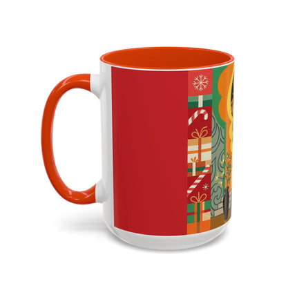 ❤️ The Lady Of The Candlelit Christmas Alcove Colorful Mug – Art Deco Holiday Elegance