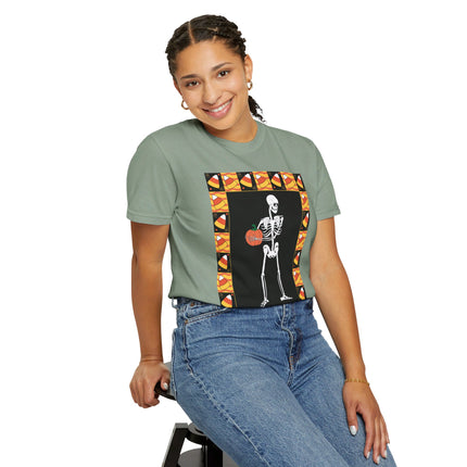 Candy Corn Skeleton Unisex Garment-Dyed T-shirt