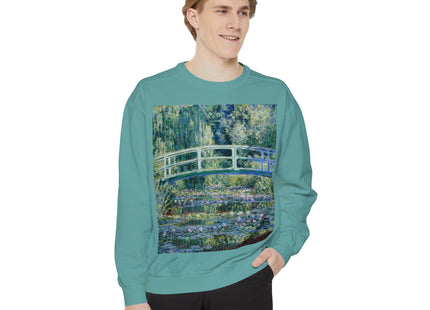 Water Lilies and Japanese Bridge by Claude Monet Unisex Garment-Dyed Sweatshirt