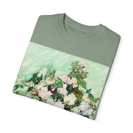 Roses by Vincent Van Gogh Unisex Garment-Dyed T-shirt
