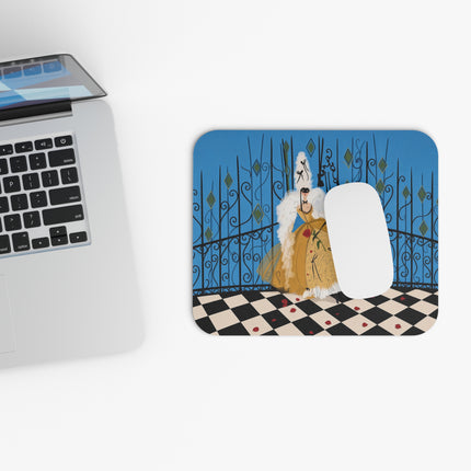 🎭🌹 The Lady Behind The Mask Mouse Pad – Art Deco Masquerade Elegance