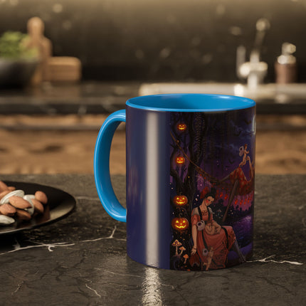 🌙🎃 Moonlit Mischief In The Pumpkin Grove Colorful Mug – Whimsical Halloween Fantasy