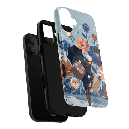 ☂️🌺 The Lady Of The Traveling Garden Phone Case – Art Deco Floral Adventure