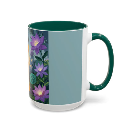 The Lady Of The Moonlit Garden Colorful Mugs – Art Deco Botanical Serenity